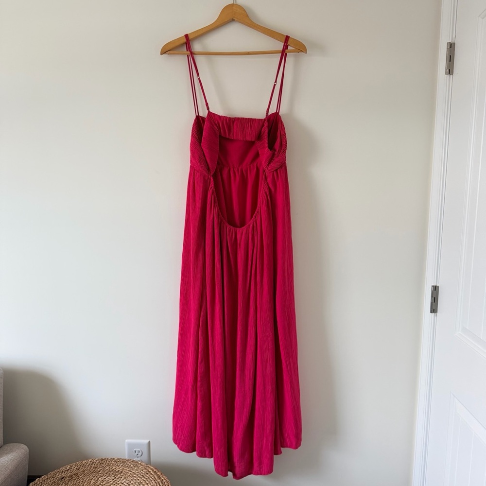 Abercrombie & Fitch Pink Crepe Midi Dress - Picture 9 of 10